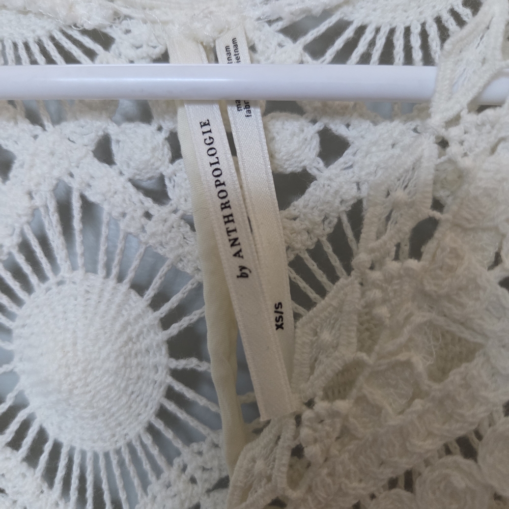 By Atgropilogie White Crochet Coverup - Picture 4 of 5